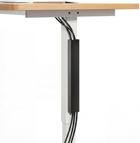 Blulu 1 Pack Steel Magnetic 14 Inch Cable Management Channel for Under Desk Leg Vertical Wire Hider Cover Cable Desk Org