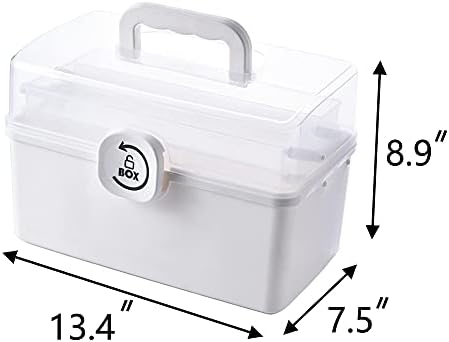 Sooyee Craft Organizers and Storage, Clear/White, 13.4x7.5x8.9 In