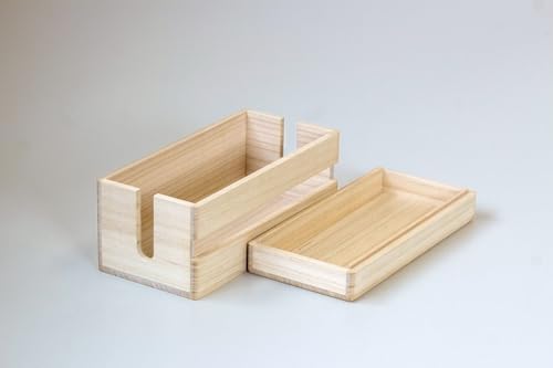 Paulownia Wood Cable Management Box – Handmade Cord Organizer for Power Strips, Chargers & Routers, Minimal Japanese Cab