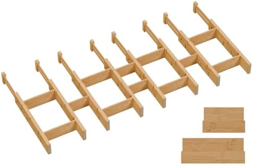Bamboo Drawer Dividers, Expandable Kitchen Drawer Organizer