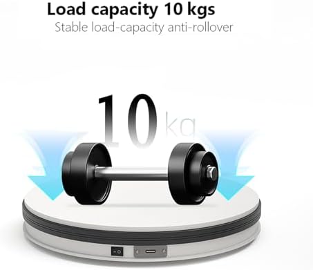 YVV Motorized Rotating Display Stand White 9.8 Inch, 360° Electric Turntable Platform for Photography, 3D Scanning & Pro