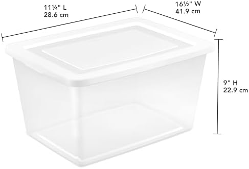 Sterilite Clear Storage Box Stackable Tote, 58 Quart, 16-Pack