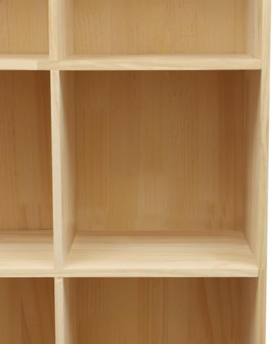 PERFERATE Storage Organizer Solid Wood Cube Bookshelf Open Bookcase Floor Standing Book Display Cabinet Vertical/Horizon