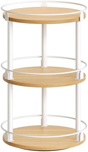 YATINEY 3-Tier Lazy Susan Organizer, Rotating Spice Rack, Spinning Organizer, Industrial Turntable Spice Rack Organizer 