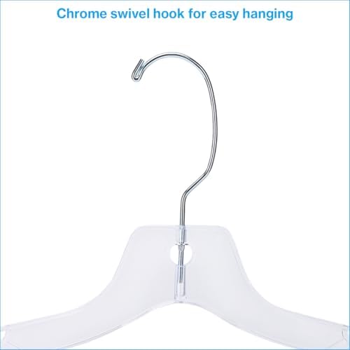 SSWBasics 17 inch Clear Plastic Dress Hangers (Case of 20)