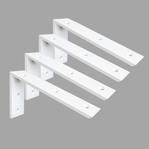 Heavy Duty Countertop Support Brackets 4 Pack - 12"x6"x2.5" White Granite/Quartz/Concrete/Laminate Shelf L Brackets