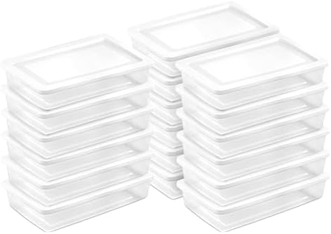 Sterilite 18 Pack Storage Box, 41 Quart Stackable Tote, Clear Plastic Container with Secure Snapping Lids for Home and O