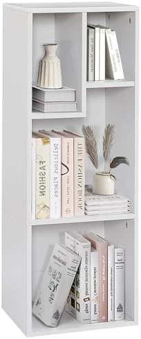 VECELO Cubby Storage Organizer Bookcase, Open Cube Display Shelf Cabinet, Freestanding Multicompartment Bookshelf for De