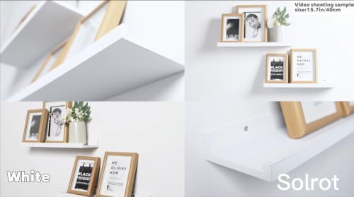 White Floating Shelves for Wall Decor, 52 in Shelf with Lip Set of 2
