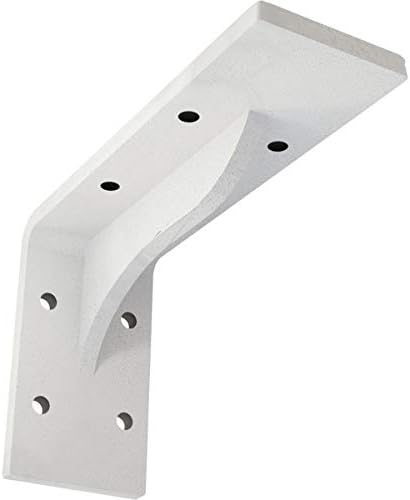 Ekena Millwork BKTM02X06X03EBHWH Steel Bracket Embrey, 2" W x 6" D x 3 3/4" H, Hammered White