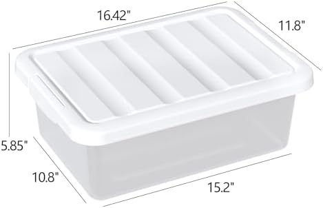 Stackable Plastic Storage Bins with Lids, 14 Qt, 2 Pack