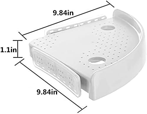Corner Storage Holder Shelves, Snap Up Corner Shelf Organizer with No Screws Fan-Shaped Triangle Bathroom Kitchen Wall C