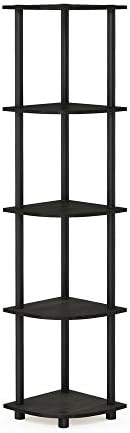 5-Tier Corner Bookshelf, Corner Shelf for Organization and Storage, Open Storage Shelves, Home Office, Living Room, Gara