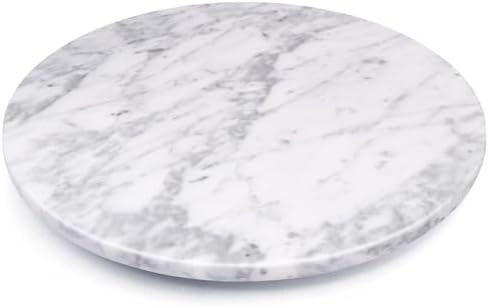 Marble Lazy Susan, 12" Cake Turntable for Decorating, Natural Marble Cake Stand Turntable Baking Supplies for Displaying