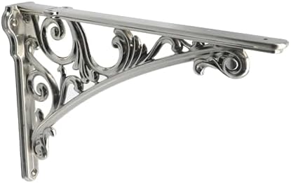 Decorative Shelf Bracket 12 inch Brushed Satin Nickel Brackets for Shelving Solid Heavy Duty Vintage DIY Projects Hardwa