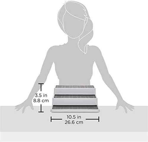 Copco 5257350 Non-Skid 3-Tier Spice Pantry Kitchen Cabinet Organizer, 2 Pack, Grey 2 & Basics Non-Skid Pantry Cabinet La