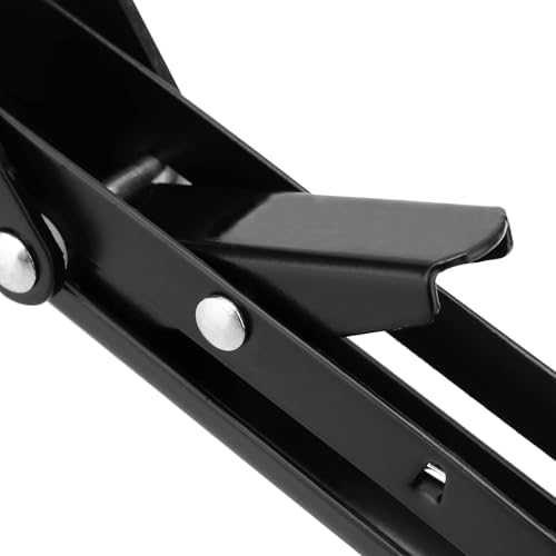 6 PCS 8 Inch Black Folding Shelf Brackets, Folding Shelf Hinge Wall Mounted, Heavy Duty Metal Collapsible Shelf Bracket 