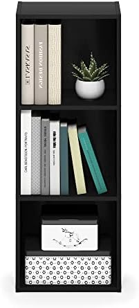 Furinno PASIR Book Shelf, 3-Tier Open Shelves Bookshelf, Bookcase, 9 x 12 x 32, for Living Room, Bedroom, Home Office, D