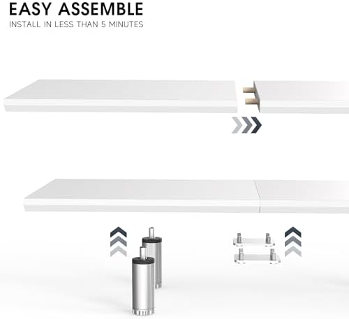 Fenge 39.4” Dual Monitor Stand with Height Adjustable Legs, White