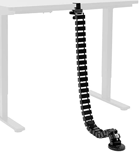 VIVO Black Clamp-on Desk Vertebrae Cable Management Kit, DESK-AC01P-B