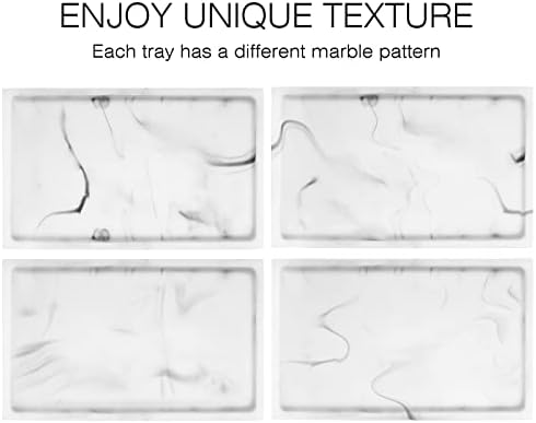 Luxspire Resin Bathroom Vanity Tray Countertop Organizer, M, Marble White