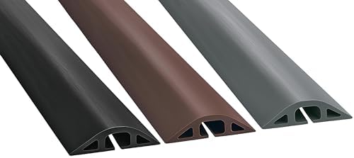 Electriduct D-2 Rubber Duct Cord Cover - Pack of 2X 5 Feet Pieces = 10 Feet Gray Floor Cable Protector