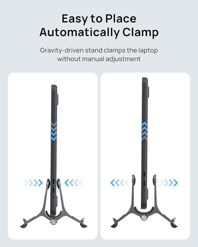 SODI Vertical Laptop Stand for Desk, Aluminum Laptop Holder Compatible with MacBook Pro, MacBook Air Stand Up to 17 inch