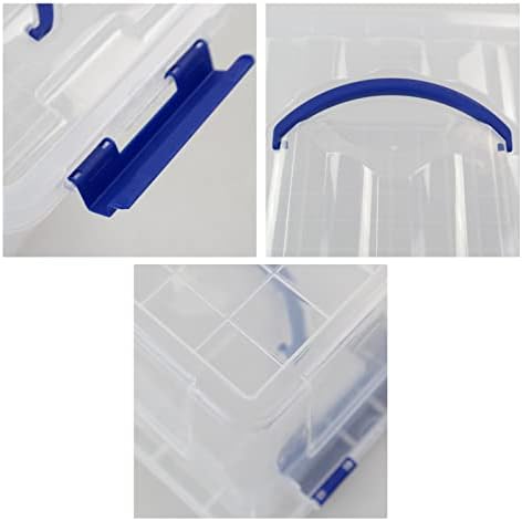 6 L Plastic Storage Box, Clear Boxes with Handles Set of 6