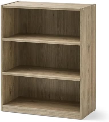 3 Shelf Bookcase, 31.5" H Small Book Shelf for Small Spaces, 3 Tier Bookshelf for Home Office and Dorm, Short Wooden Sto