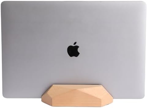 Adjustable Vertical Laptop Stand, MacBook Holder Wood Stand, Wooden Laptop Stand, Vertical Laptop Holder for Desk, Width