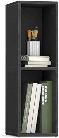 VASAGLE Bookshelf, 2-Tier Bookcase, 7.9 x 9.4 x 25 Inches