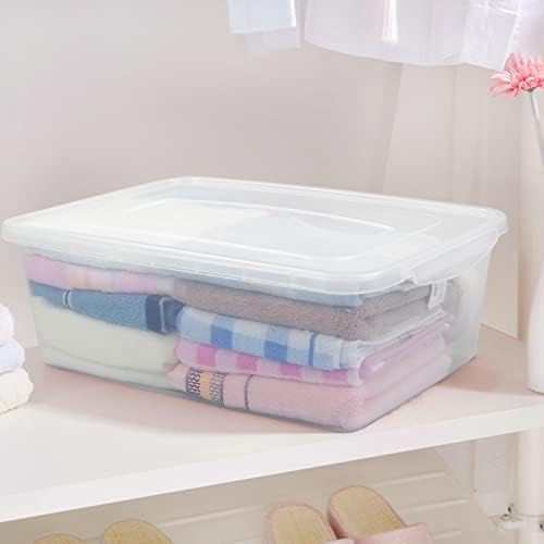 16 Quart Clear Storage Bin, Plastic Tubs with Lids Storage, 2-Pack
