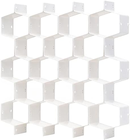 Honeycomb Drawer Divider Suitable for bedroom underwear Socks Cosmetic storage locker sorting 8-piece drawer organizer(White)
