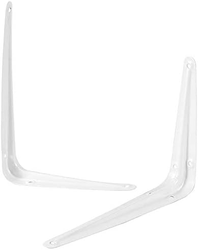 ZOENHOU 24 Pack 8 x 10 Inch White Shelf Brackets, Heavy Duty L Bracket Support with 144 Screws and 72 Expansion Tubes, M