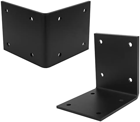 2 PCS Heavy Duty Steel L Angle Bracket for 6x6 Wood, 7/32" Thick