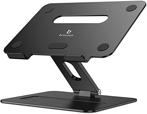 Adjustable MacBook Laptop Stand for Desk | Ergonomic Aluminum Laptop Riser with Heat-Vent, Compatible for 10-17" Laptops
