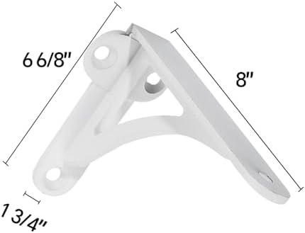 Khtumeware 100% Solid Brass Decorative Shelf Brackets, 8-inch Wall-Mounted Shelving Brackets, 2-Pack White Vintage Metal