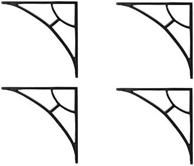 A29 Shelf Brackets, Iron, Black Powder Coat Finish, Set of 4