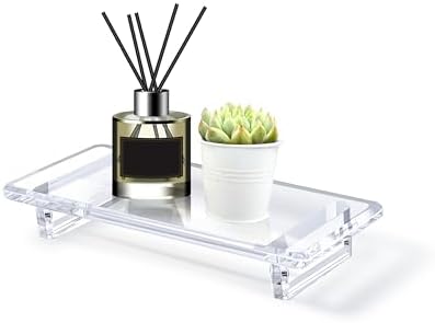 Chivalral Clear Acrylic Bathroom Counter Tray, Small 8.6 x 3.6 x 1.5 inch