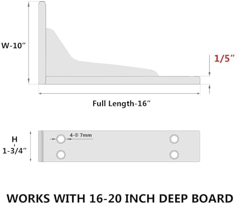 NEODROP 16 Inch Heavy Duty Shelf Brackets, Premium Metal Wall Bracket for Mantel, Countertop Support, Garage Storage She