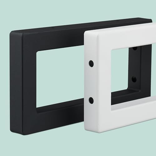 Relaxdays Wall Bracket, Set of 2, 35 cm, Steel, Shelf Brackets for Washbasin & Wall Shelf, Rectangular Shelf Console, Bl