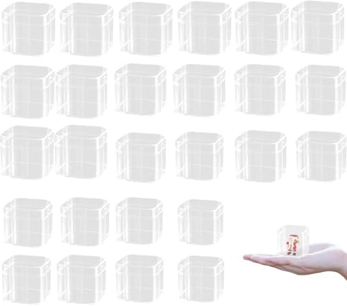 24-Pack Acrylic Square Cube Jewelry Storage Box, 2.17x2.17x1.89 Inch