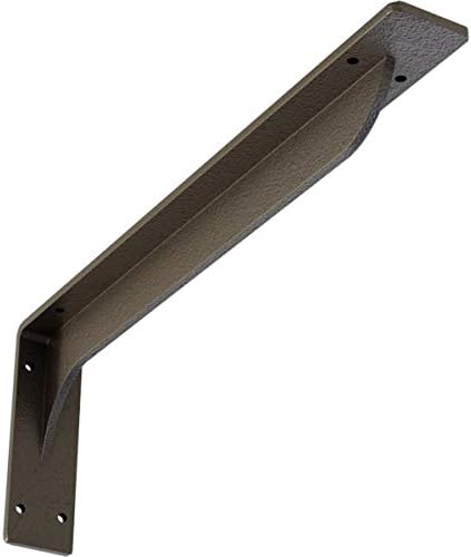 Ekena Millwork BKTM02X18X06EBHDB Steel Bracket Embrey, 2"W x 18"D x 6 1/2"H, Hammered Dark Bronze