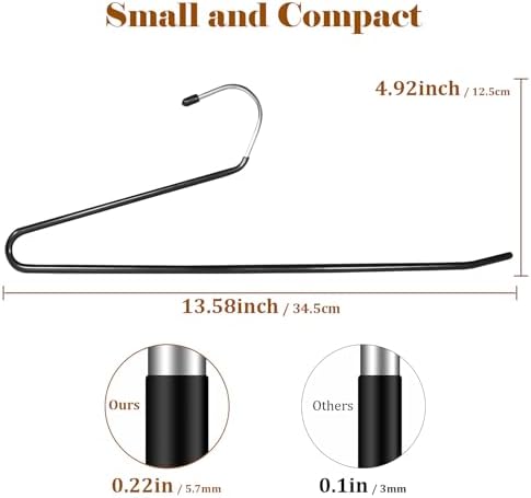 Pants Hangers,50-Pack Clothes Hangers, Non-Slip Open-Ended Pant Hanger,White Metal Hangers Design for Jeans,Slacks,Scarf (Black)