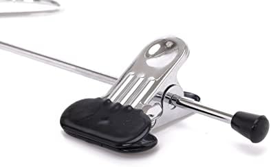 6 Quality Pants Hangers Heavy Duty Add-on Skirt/Slack Metal Hanger, Extra Wide Adjustable Clips, Multi Stackable Add on Hangers, Chrome, Jeans, Bottoms, Set of 6