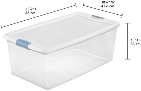 Sterilite Latching Box with Lids for Home and Office, 106 Quart, 16-Pack