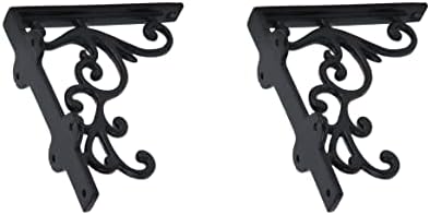 A29 Shelf Brackets, Iron, Black Powder Coat Finish, Set of 2
