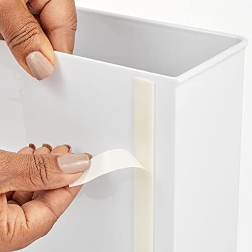 mDesign Plastic Adhesive Mount Storage Organizer Container for Kitchen or Pantry Wall Organization - Space Saving Holder