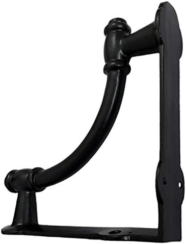 Adonai Hardware Nazarite Antique Cast Iron Shelf Bracket (Supplied as 4 Pieces per Pack)- Matte Black Powder Coated