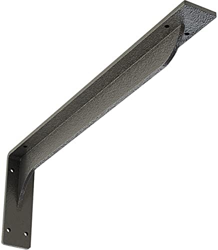 Ekena Millwork BKTM02X20X06EBHGY Steel Bracket Embrey, 2"W x 20"D x 6 1/2"H, Hammered Gray